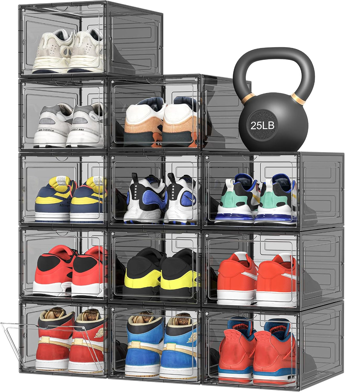 Pinkpum - Caja de almacenamiento para zapatos duros mejorada, paque...