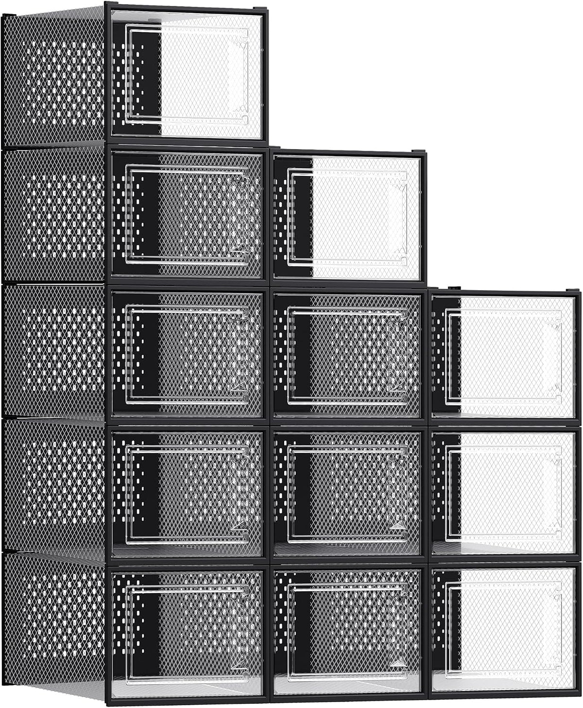 SONGMICS Cajas de zapatos, caja de plástico transparente, paquete d...