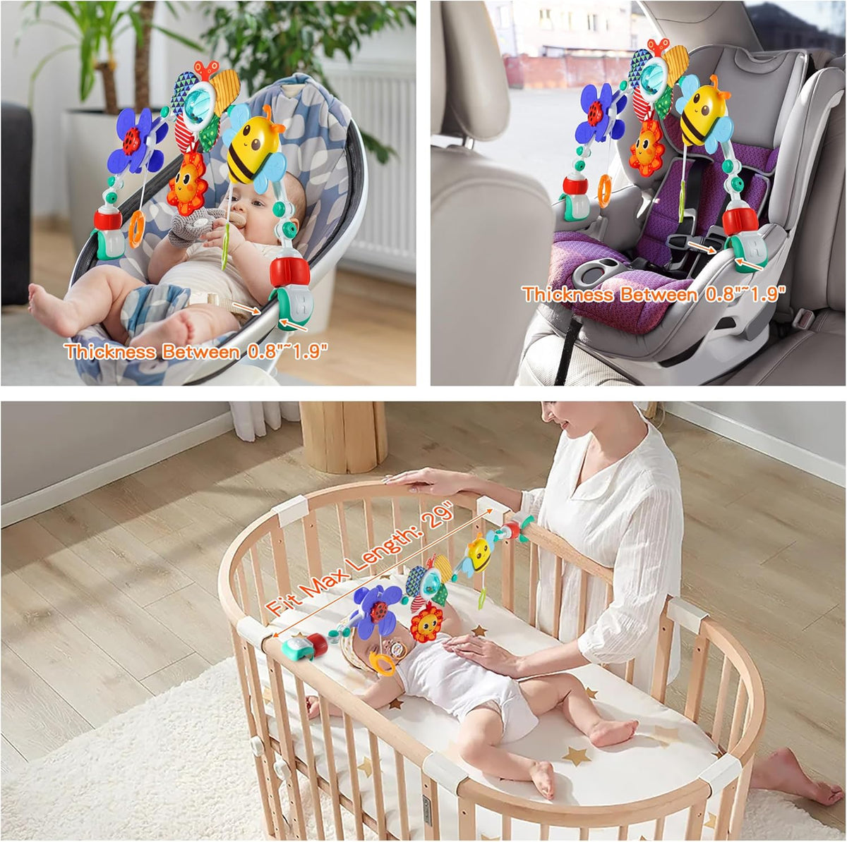 Lynncare Juguetes de moisés ajustable para bebés y niños pequeños,...