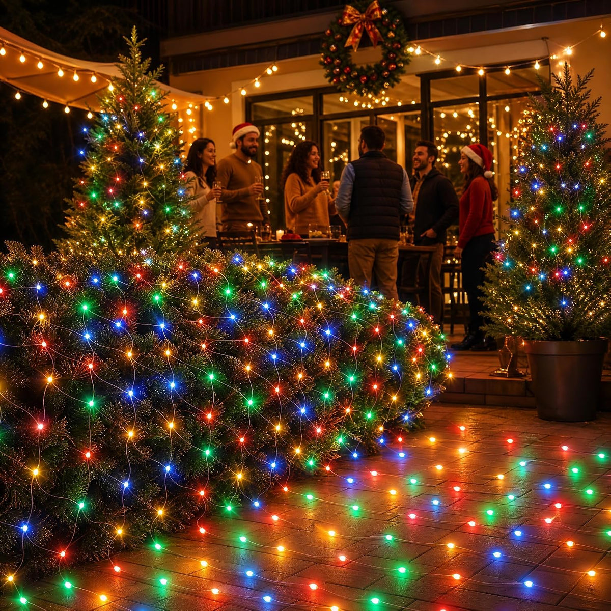 Dazzle Bright 360 luces LED de red, 12 x 5 pies, conectables, imper...