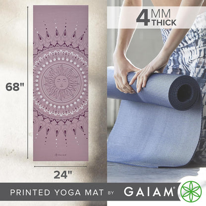 Gaiam - Tapete de yoga con estampado, antideslizante para ejercicio...