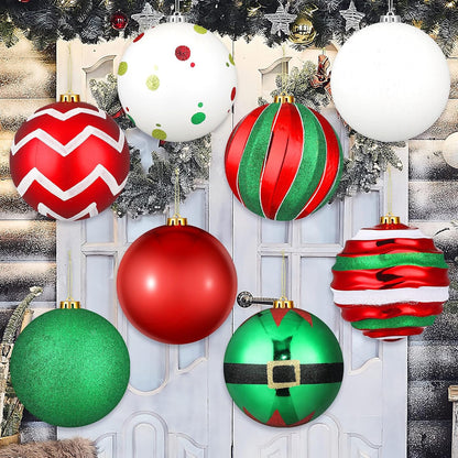 Wettarn Juego de 8 adornos navideños grandes de bolas de 6 pulgadas...