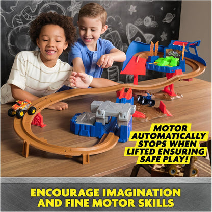 Monster Jam, Supercharge Speedway Playset, Megalodon y El Toro Loco...