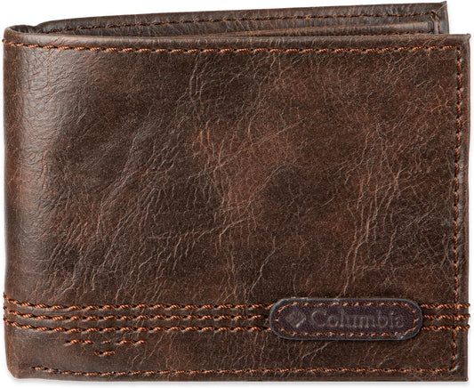 Columbia Cartera plegable delgada RFID para hombre con logotipo mar...