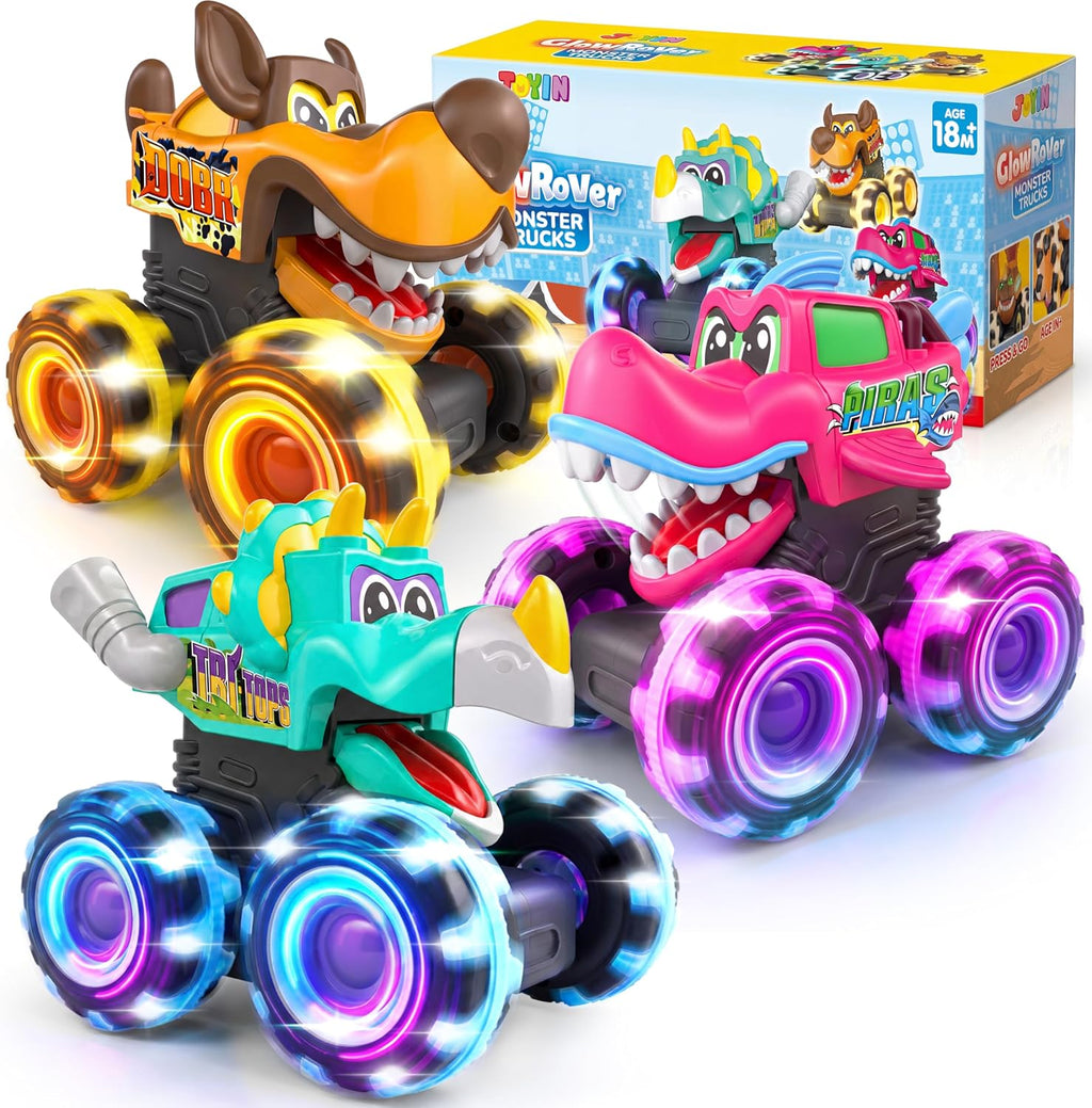 JOYIN Paquete de 3 juguetes Monster Truck para niños, camiones Mons...