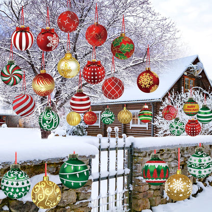 Rtteri - 30 adornos colgantes de Navidad para exteriores, estilo vi...