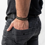 SERASAR | Pulsera de cuero genuino de primera calidad [acero] para...