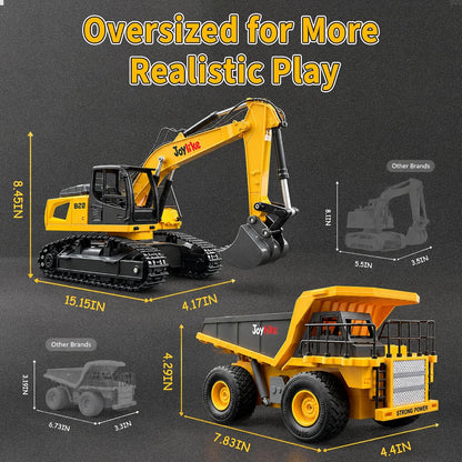 Joylike Juego de excavadora y camión volquete RC, vehículo de const...