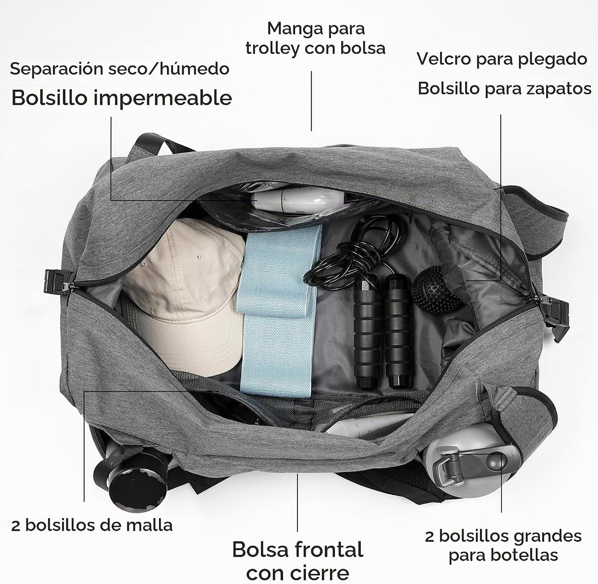 Kookoomia Mochila de gimnasio con compartimento para zapatos y bols...