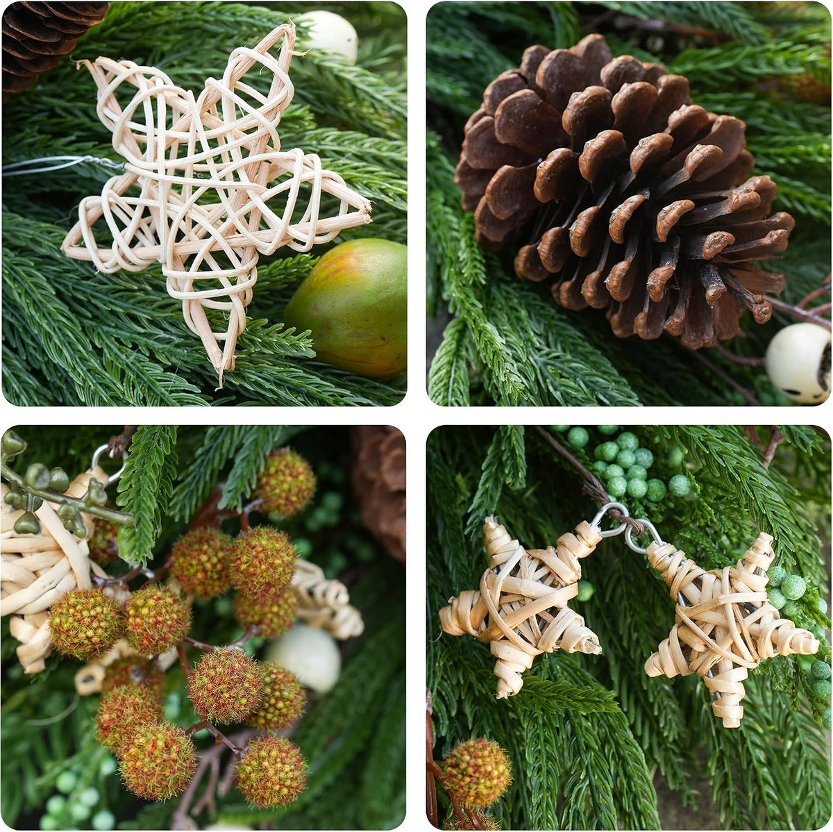 Corona de Navidad de 24 pulgadas con luces, coronas de Navidad | No...