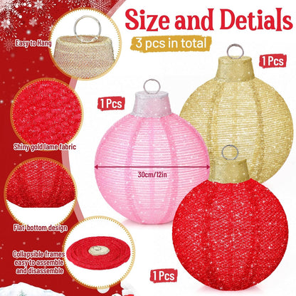 3 bolas de Navidad grandes de 12 pulgadas, adornos emergentes, purp...