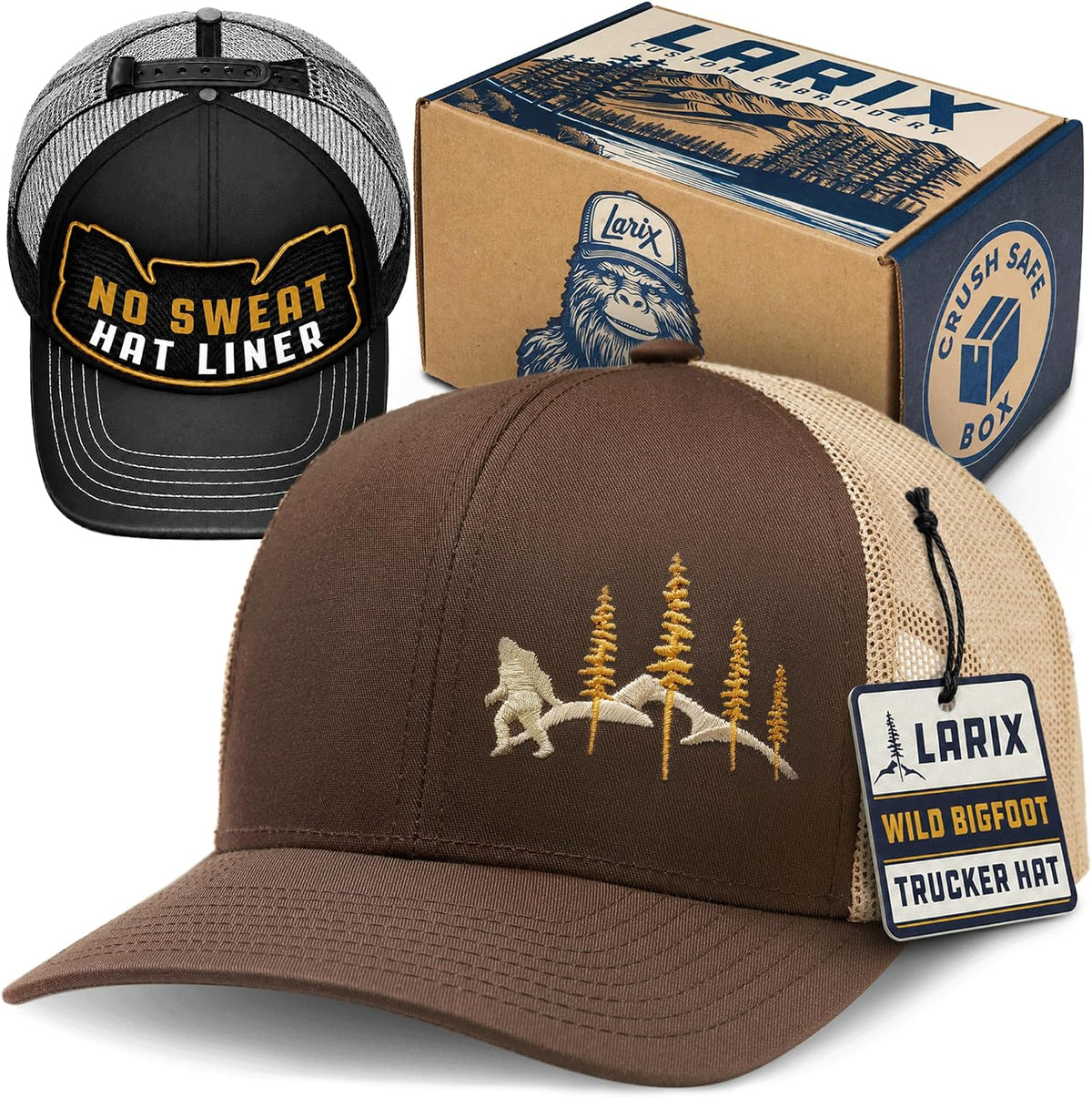LARIX Trucker Hat Men - Gorra Snapback con parte trasera de malla t...