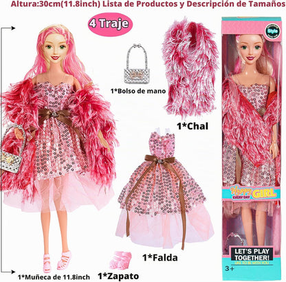 iBayda - Juego de 6 muñecas American Toy Prinecess de 11,5 pulgadas...