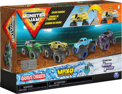 Monster Jam, Official Reveal The Steel - Paquete de 4 camiones mons...