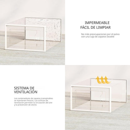SEE SPRING Paquete de 12 Cajas de Almacenamiento de Zapatos, Organi...