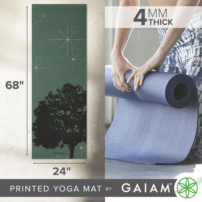 Gaiam - Tapete de yoga con estampado, antideslizante para ejercicio...