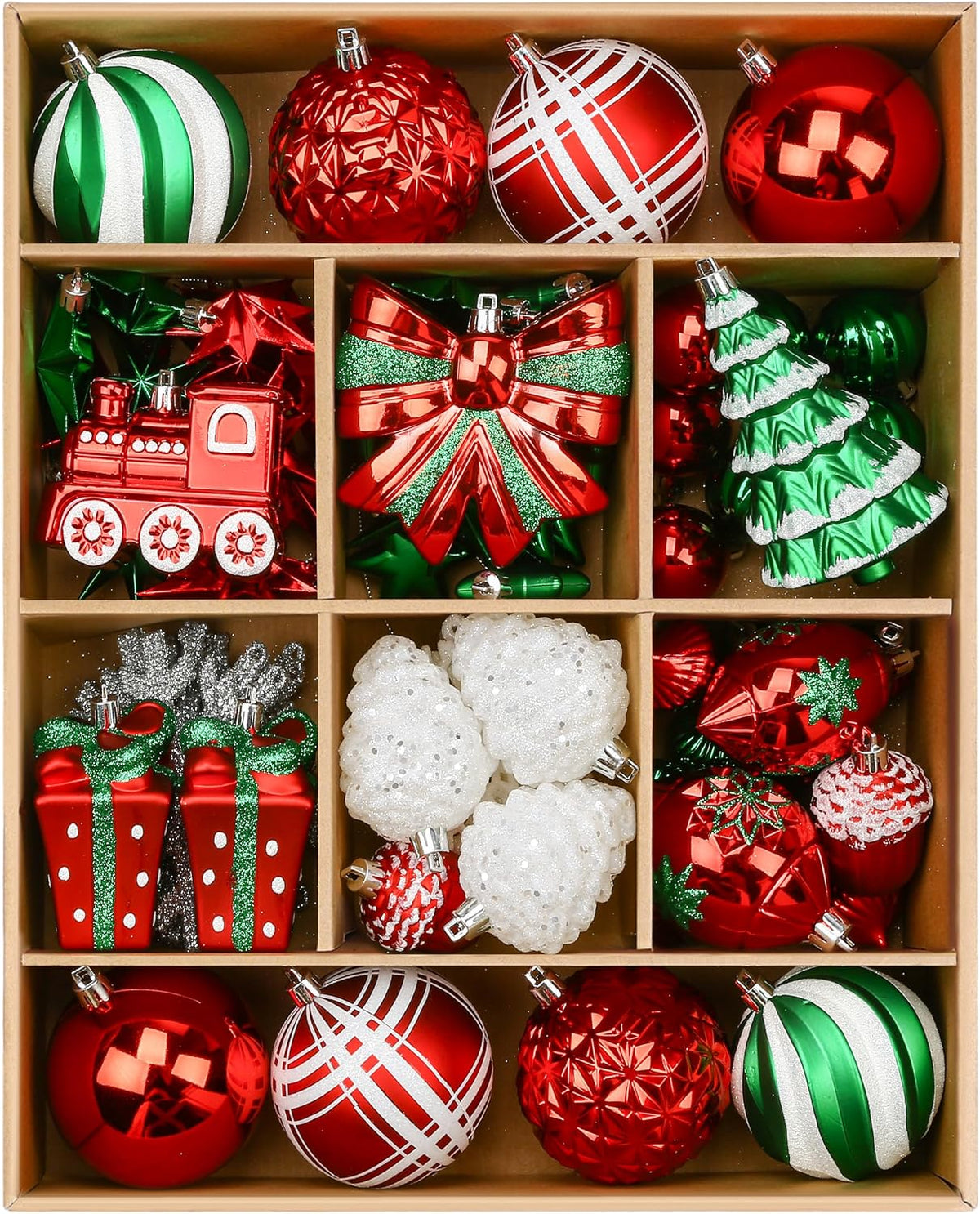 Alupssuc - Juego de 82 bolas de Navidad clásicas, color rojo | Jueg...