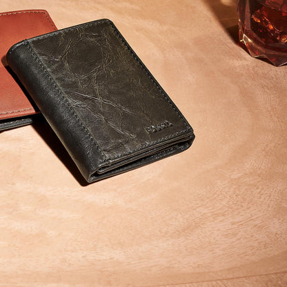 Billetera triple de cuero Fossil para hombres, Talla única