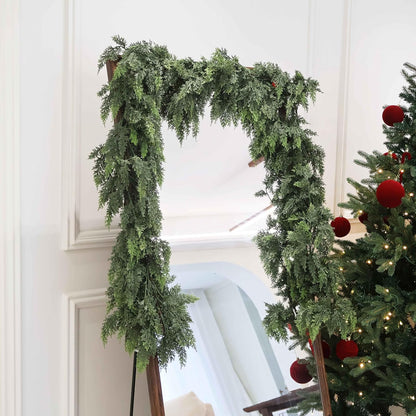 Guirnalda de cedro de Navidad de 15 pies de vegetación de tacto rea...