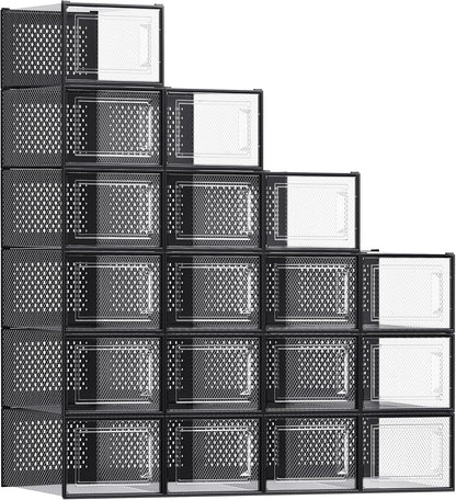 SONGMICS Cajas de zapatos, caja de plástico transparente, paquete d...