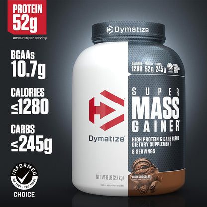Dymatize Super Mass Gainer proteína en polvo, chocolate rico, 52 g...