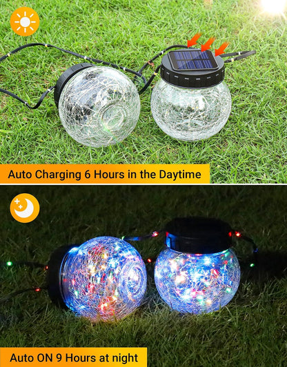 PARTPHONER Paquete de 12 luces solares para exteriores impermeables...
