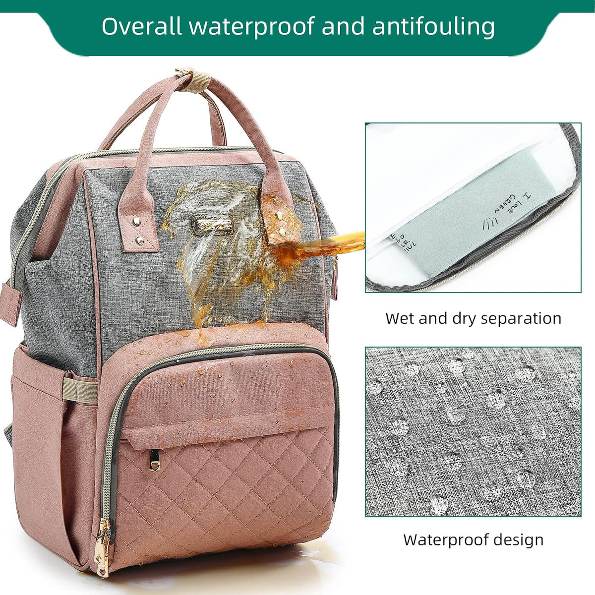 GAIVP Mochila para pañales, bolsas de pañales para bebés, niñas y n...