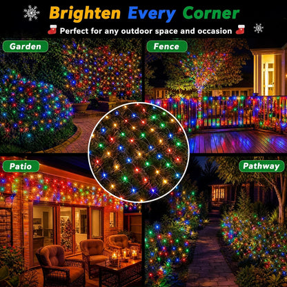 Dazzle Bright 360 luces LED de red, 12 x 5 pies, conectables, imper...