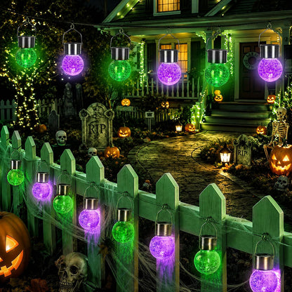GIGALUMI Luces solares de Halloween Linternas solares colgantes al...