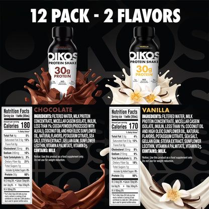 Oikos Batido de Proteína, Paquete de Variedad Exclusivo, Bebidas de...