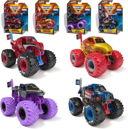 Monster Jam, Marvel - Paquete de 4 camiones monstruos fundidos a es...