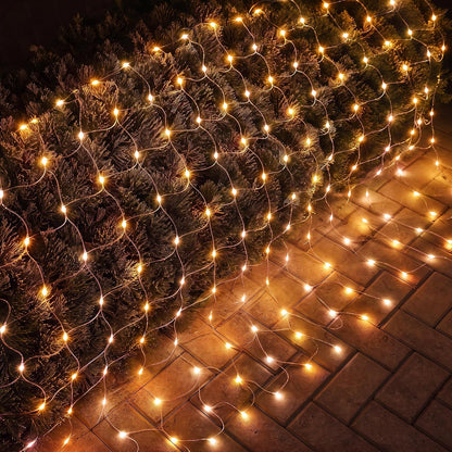Dazzle Bright 360 luces LED de red, 12 x 5 pies, conectables, imper...