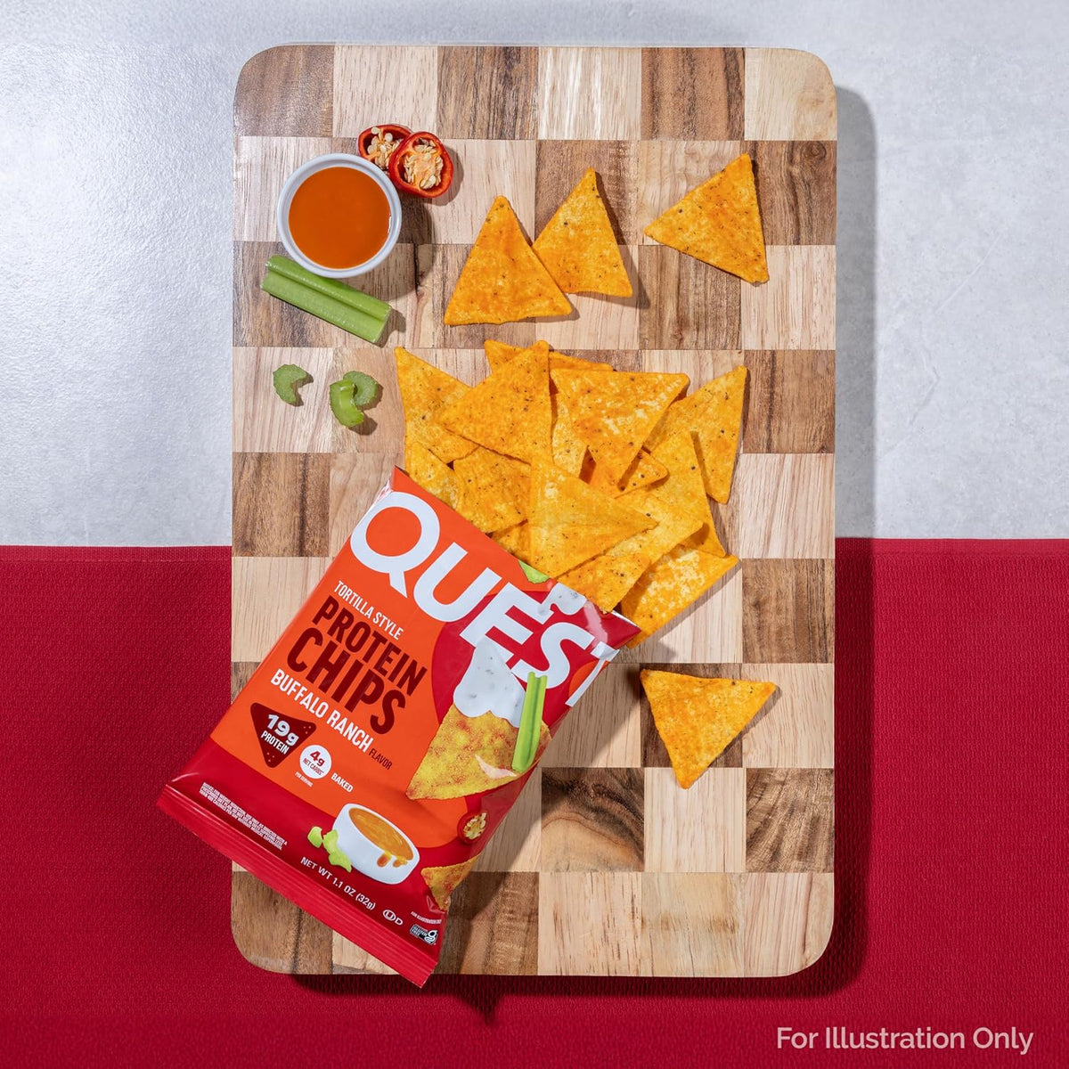 Quest Nutrition Buffalo Ranch - Chips de proteína estilo tortilla,...