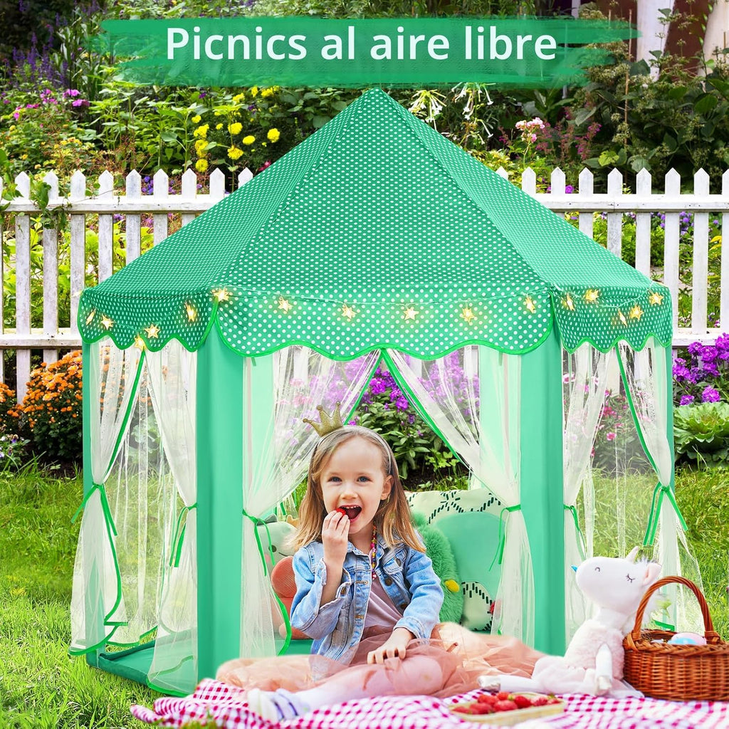 Monobeach Tienda de campaña de princesa para niñas, casa de juegos...