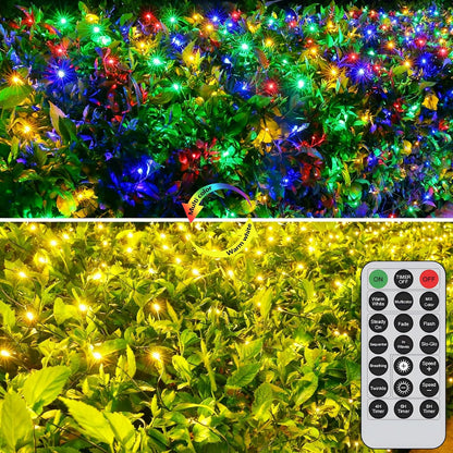 Joomer Luces de red de Navidad de 12 pies x 5 pies, luces de malla...