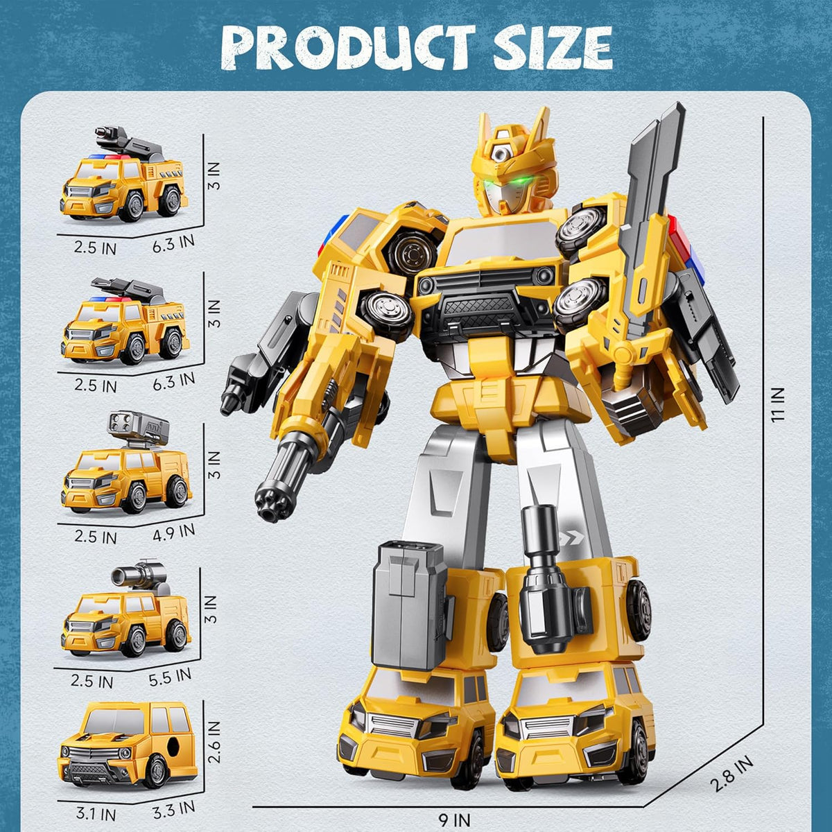 Juguetes robot transformadores 5 en 1 para niños de 4 a 6 años, jug...