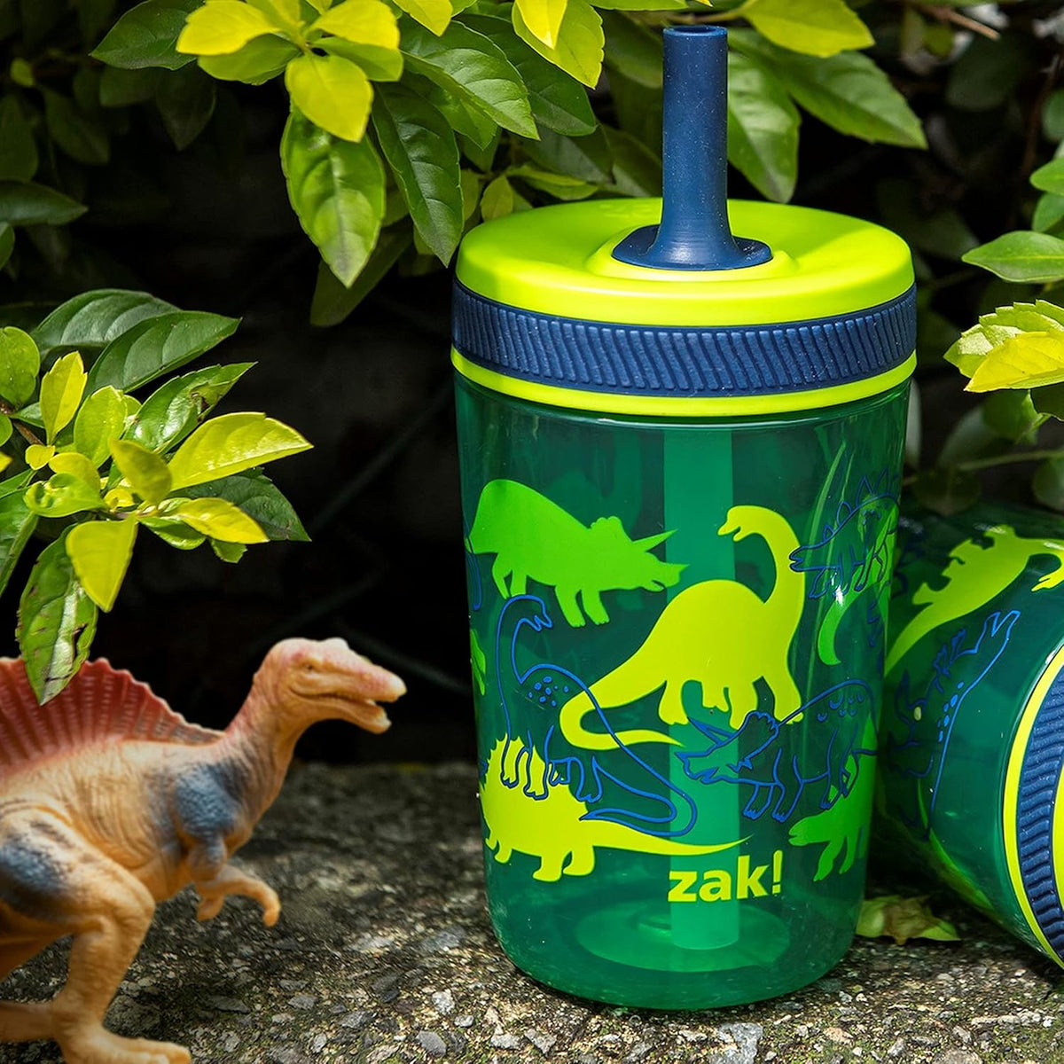Zak Designs Kelso - Juego de vasos de 15 oz (Dinosaurios) sin bisfe...
