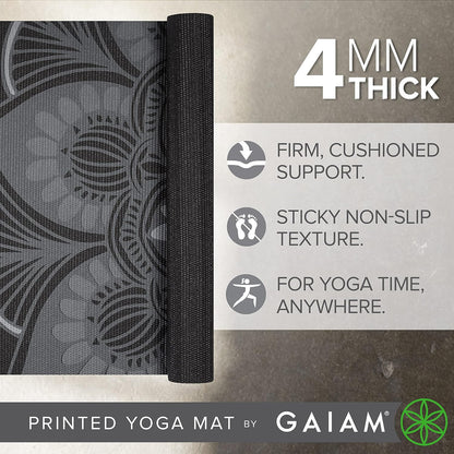 Gaiam - Tapete de yoga con estampado, antideslizante para ejercicio...