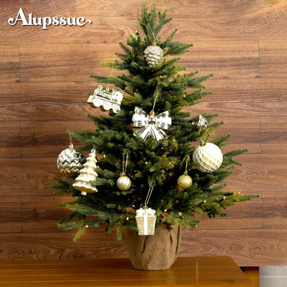 Alupssuc - Juego de 82 bolas de Navidad clásicas, color blanco y do...
