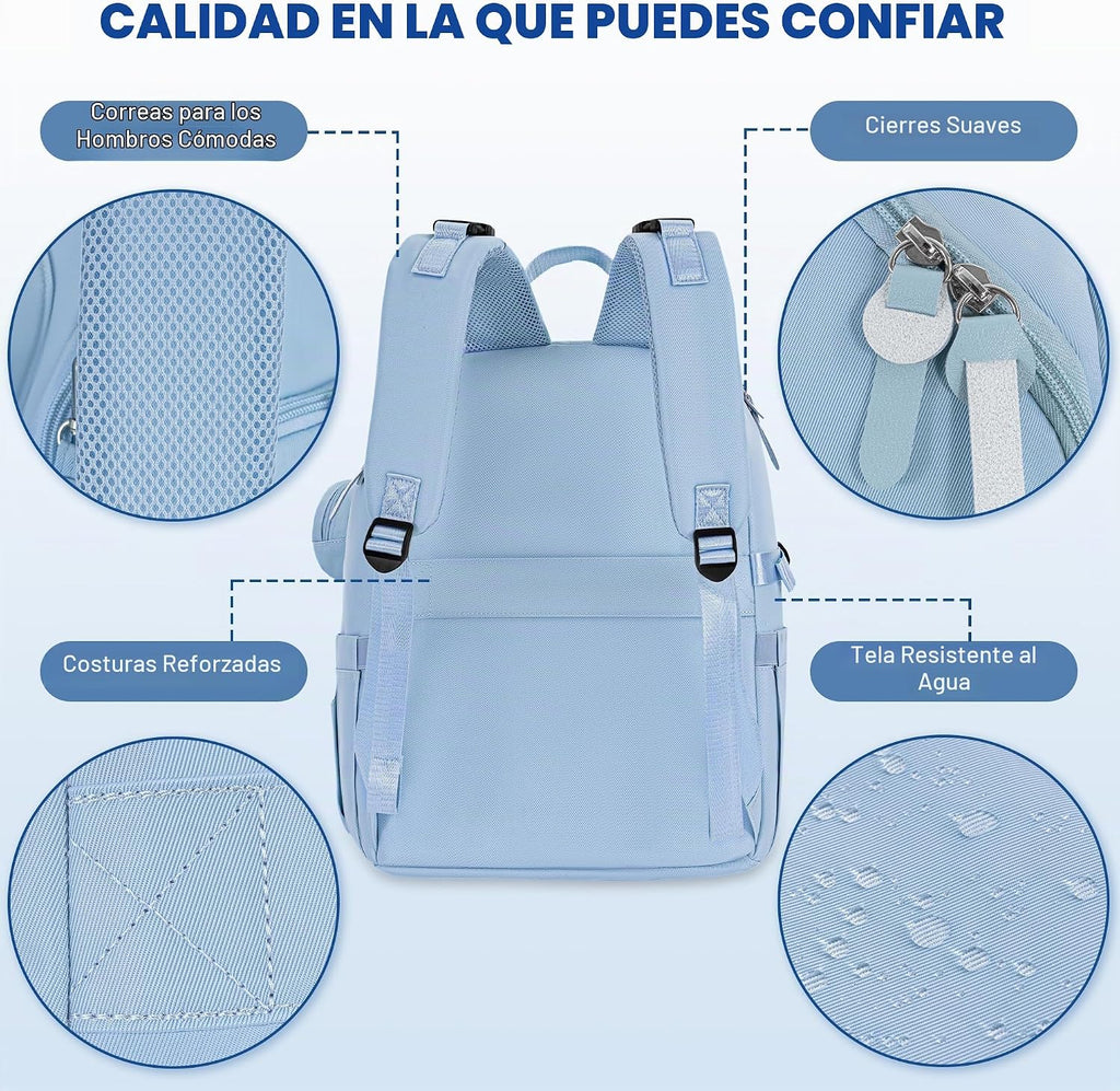 IBVIVIC Mochila para pañales con cambiador portátil, color azul cla...