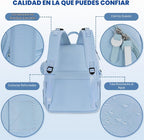 IBVIVIC Mochila para pañales con cambiador portátil, color azul cla...