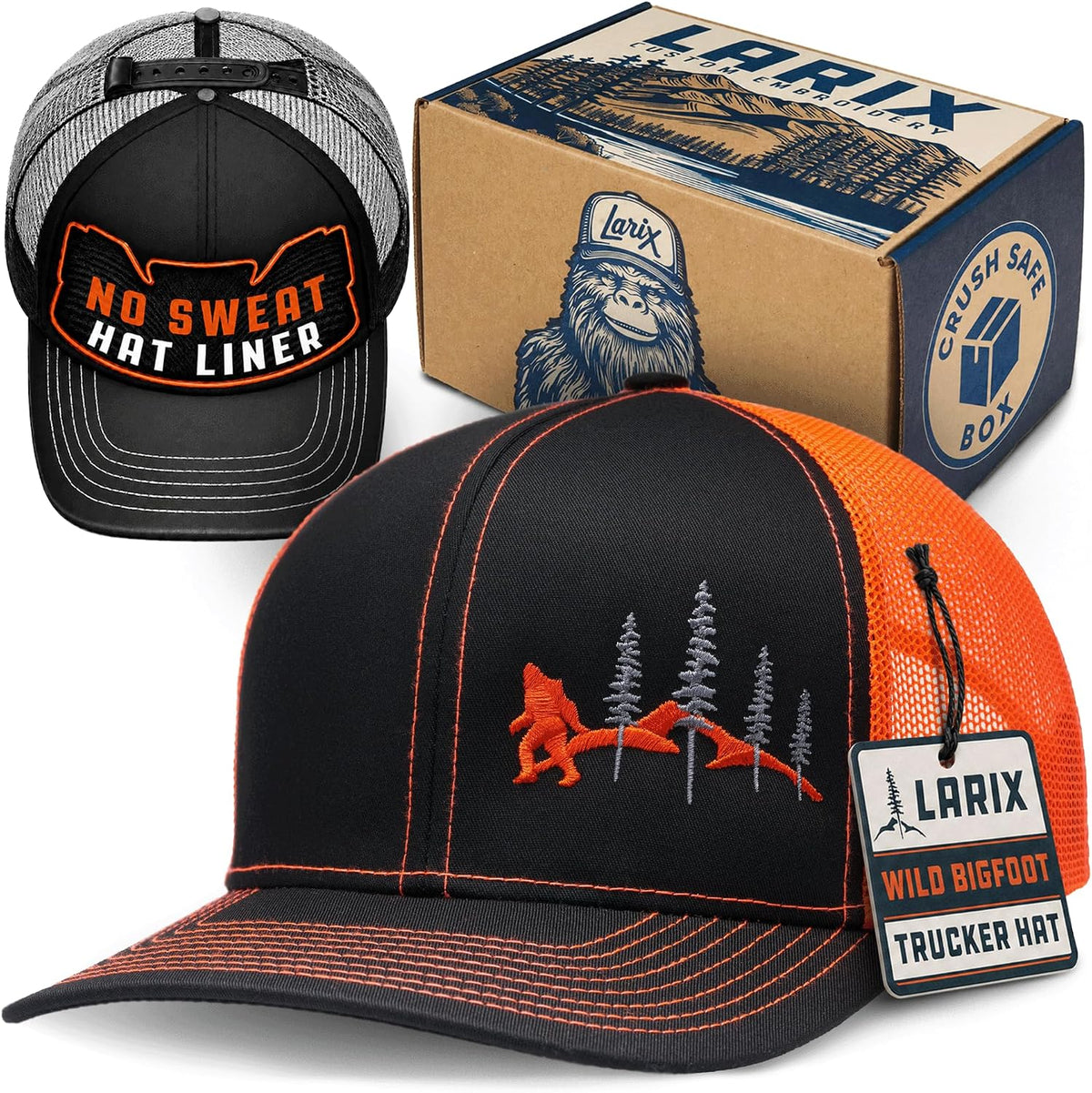 LARIX Trucker Hat Men - Gorra Snapback con parte trasera de malla t...