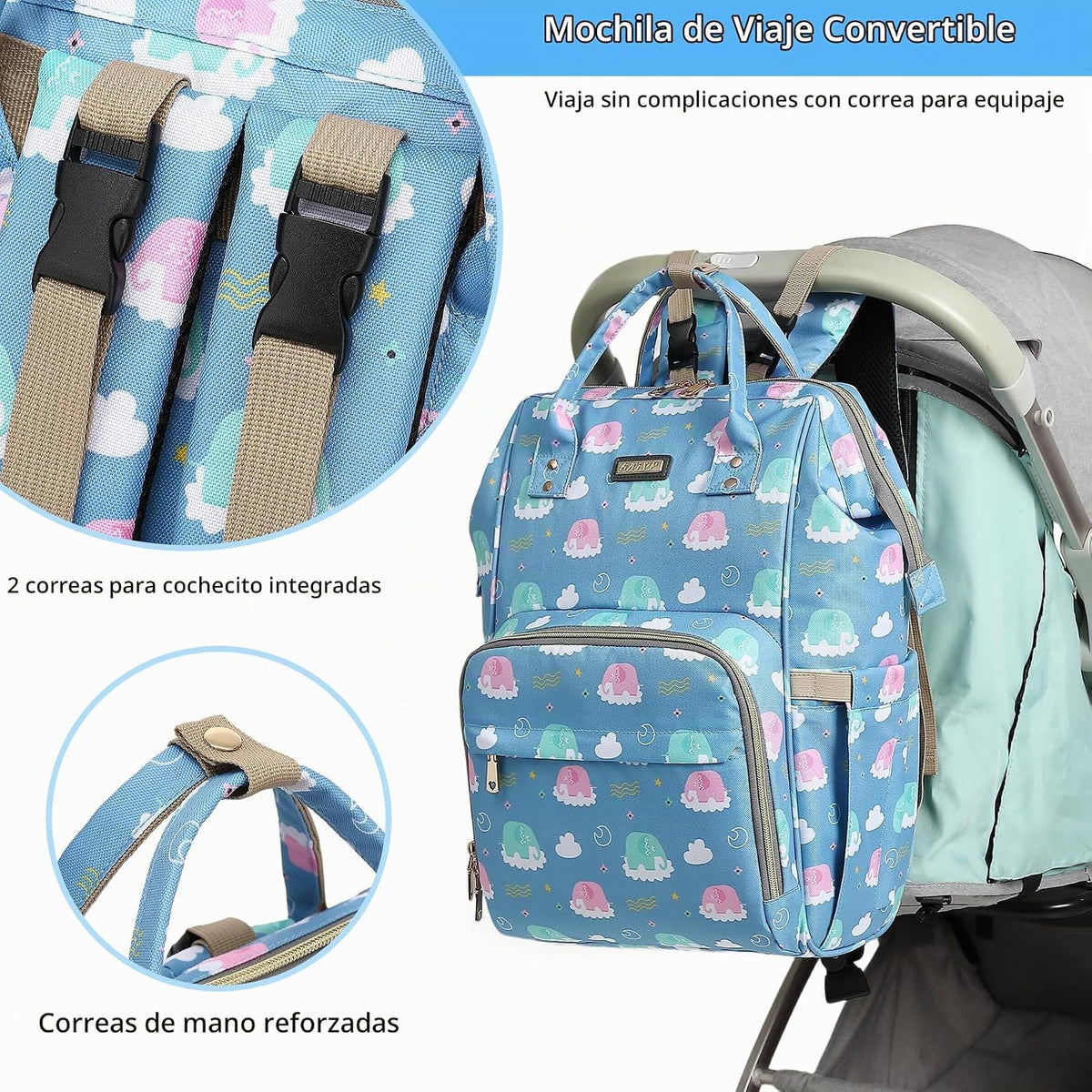 Mochila para pañales, bolsas de pañales para bebés, niñas y niños,...