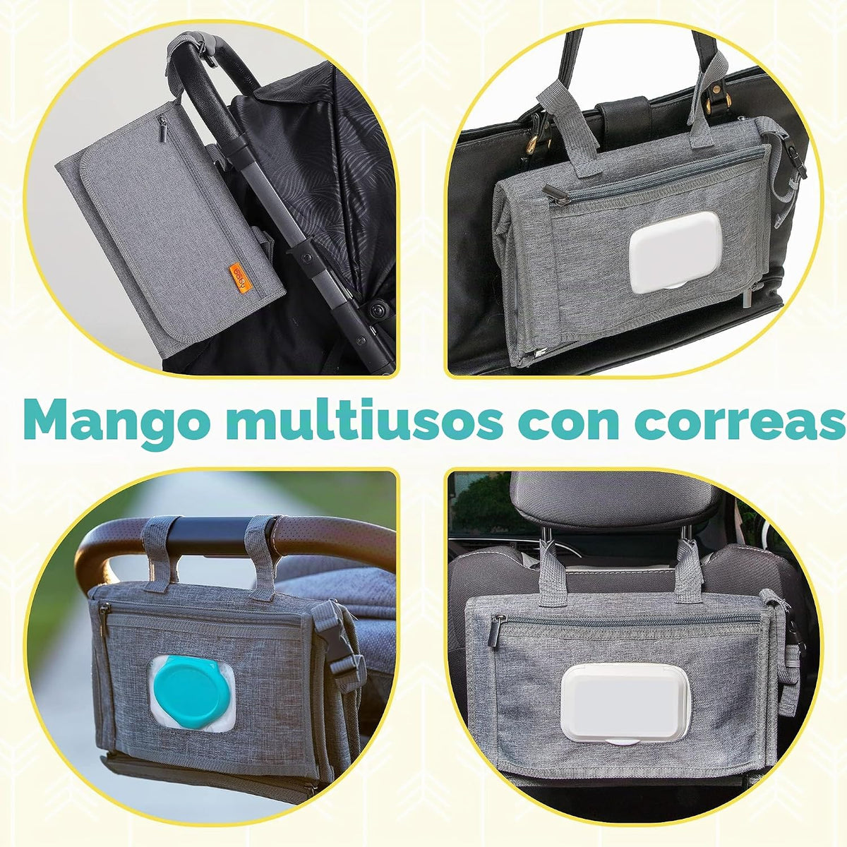 Kopi Baby - Cambiador de pañales portátil con bolsillo para toallit...