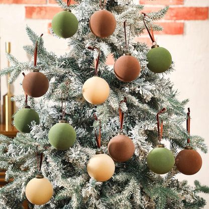 Liliful 15 Piezas Bolas de Navidad de Terciopelo a Granel Adornos d...