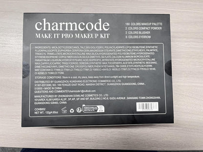 CHARMCODE Juego de paleta de maquillaje cosmético de 190 colores, c...