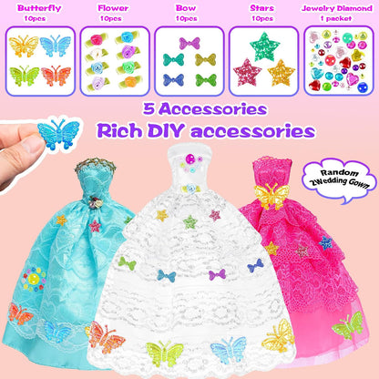iBayda Juego de 139 piezas de muñeca y armario de moda de 11.5 pulg...