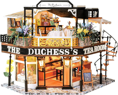 CUTEBEE Casa de muñecas en miniatura con muebles, kit de casa de mu...