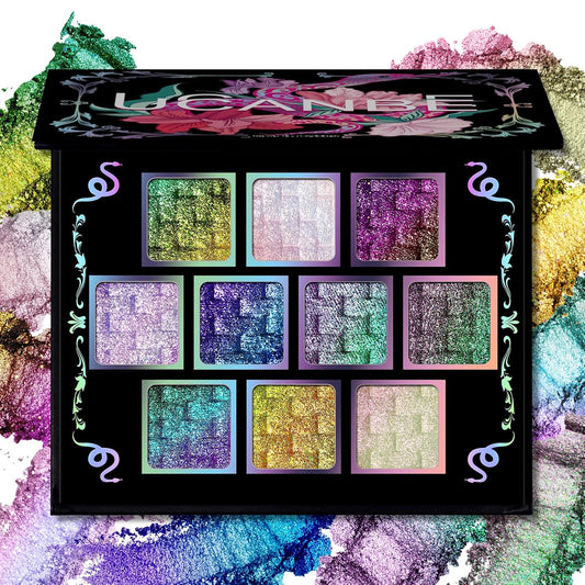 UCANBE Paleta de sombra de ojos multicromática camaleón, 10 colores...