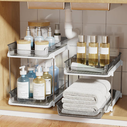 Delamu Organizadores y almacenamiento multiusos de 2 niveles para d...